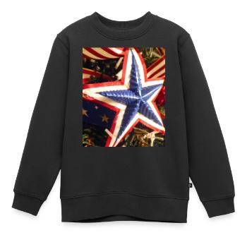 Amerikanisches Weihnachten Weihnachtsstern - Kinder Premium Organic Sweatshirt - Schwarz - Vorne - AI Model Kid Female (0cm)