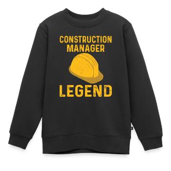 Légende du gestionnaire de site - Sweat Premium enfant bio - noir - Devant - AI Model Kid Female (0cm)