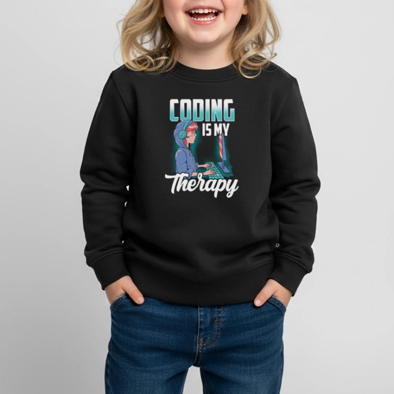 Programmieren Ist Meine Therapie Coder Coding Code Kinder Premium Organic Sweatshirt