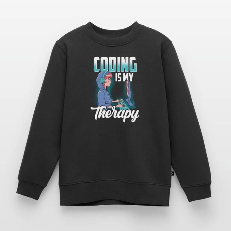 Programmieren Ist Meine Therapie Coder Coding Code Kinder Premium Organic Sweatshirt