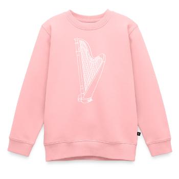 Harfe Oneline Art - Harfe Musikerin Harfe - Kinder Premium Organic Sweatshirt - Rosa - Vorne - AI Model Kid Female (0cm)