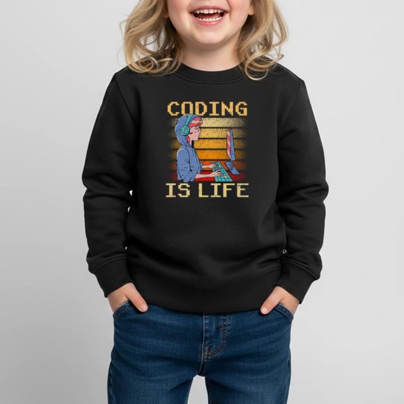 Coding Ist Leben Coder Code Programmierer Kinder Premium Organic Sweatshirt