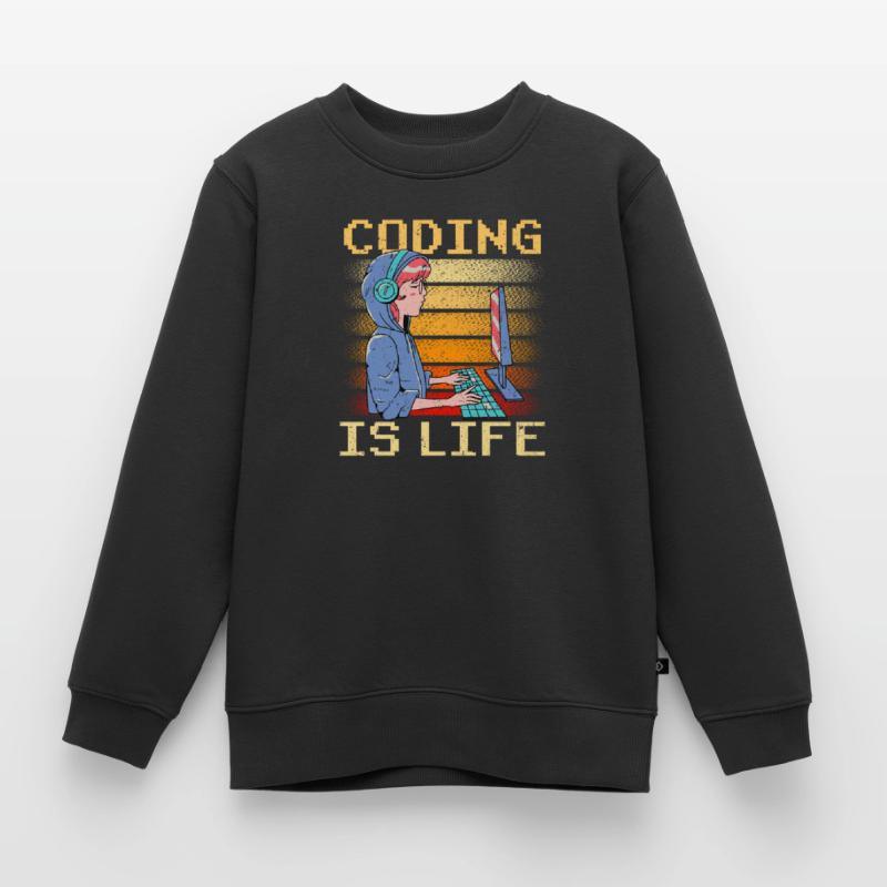 Coding Ist Leben Coder Code Programmierer Kinder Premium Organic Sweatshirt