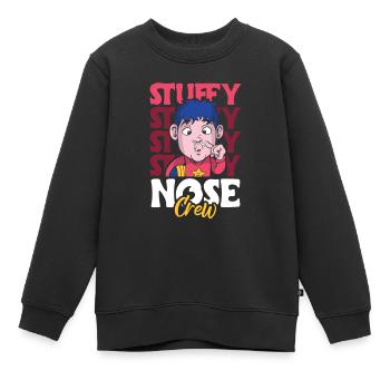 Cadeau de chemise ras du cou nez bouché - Sweat Premium enfant bio - noir - Devant - AI Model Kid Female (0cm)