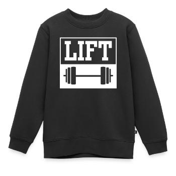 Lift Workout Gym Gewichtheber Gewichtheben - Kinder Premium Organic Sweatshirt - Schwarz - Vorne - AI Model Kid Female (0cm)