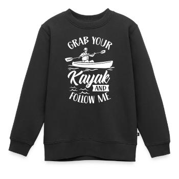 Prenez votre kayak et suivez-moi kayak kayak - Sweat Premium enfant bio - noir - Devant - AI Model Kid Female (0cm)