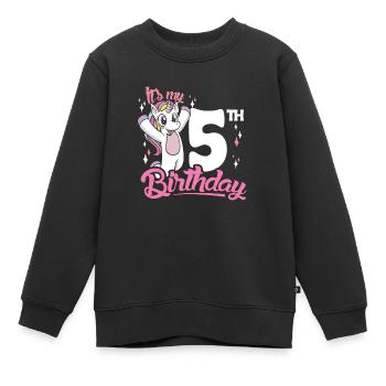 5th Birthday Kids Unicorn Toodler Five - Kinder Premium Organic Sweatshirt - Schwarz - Vorne - AI Model Kid Female (0cm)