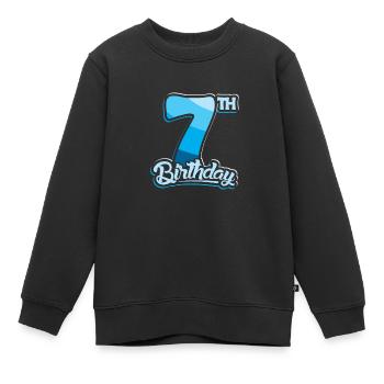 7th Birthday Kids Seven Birthday - Kinder Premium Organic Sweatshirt - Schwarz - Vorne - AI Model Kid Female (0cm)