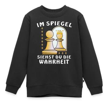 IM SPIEGEL SIEHST DU DIE WAHRHEIT - Kinder Premium Organic Sweatshirt - Schwarz - Vorne - AI Model Kid Female (0cm)