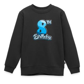 8e anniversaire Enfants Huit ans - Sweat Premium enfant bio - noir - Devant - AI Model Kid Female (0cm)