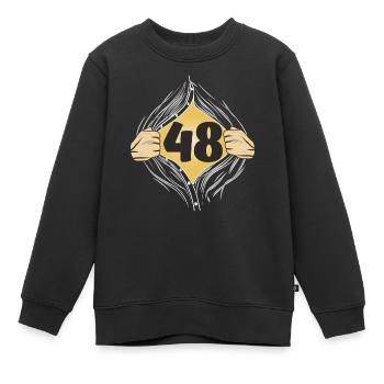 48 METTRE UNE CHEMISE - Sweat Premium enfant bio - noir - Devant - AI Model Kid Female (0cm)