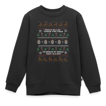 Weihnachten Humor Gonna Go Lay Under The Tree - Kinder Premium Organic Sweatshirt - Schwarz - Vorne - AI Model Kid Female (0cm)