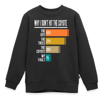 Coyote Hunter Saying Funny Coyote Hunting - Kinder Premium Organic Sweatshirt - Schwarz - Vorne - AI Model Kid Female (0cm)