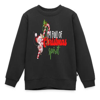I'm Full Of Christmas Spirit - Kinder Premium Organic Sweatshirt - Schwarz - Vorne - AI Model Kid Female (0cm)