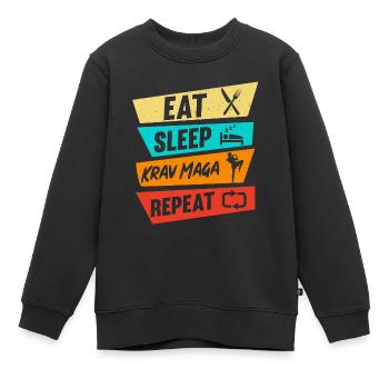 Krav Maga Apparel Israélien Self - Sweat Premium enfant bio - noir - Devant - AI Model Kid Female (0cm)