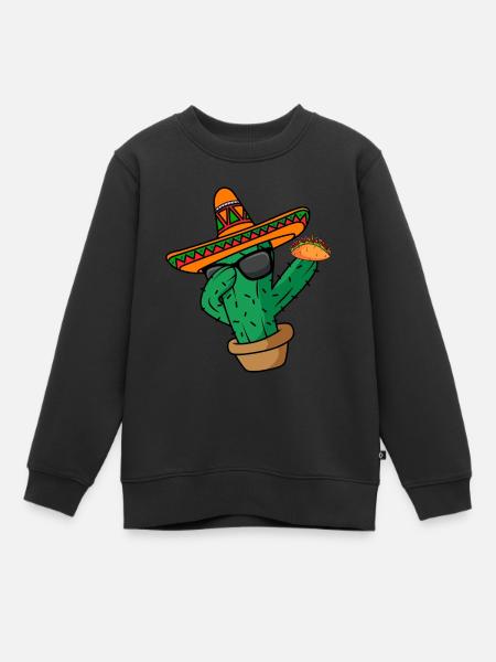 Dabbing Cactus Mexican Fiesta Taco Cinco De Mayo - Kinder Premium Organic Sweatshirt - Schwarz