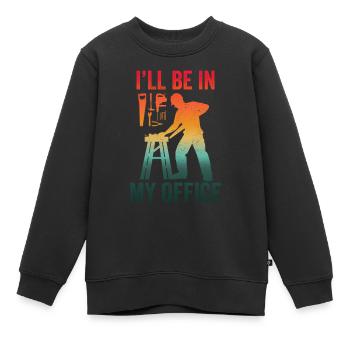 Lustige Holzbearbeitung Zimmermann Zimmerei Bau - Kinder Premium Organic Sweatshirt - Schwarz - Vorne - AI Model Kid Female (0cm)
