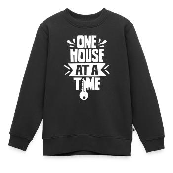 Ein Haus Nach Dem Anderen Immobilienmakler Häuser - Kinder Premium Organic Sweatshirt - Schwarz - Vorne - AI Model Kid Female (0cm)