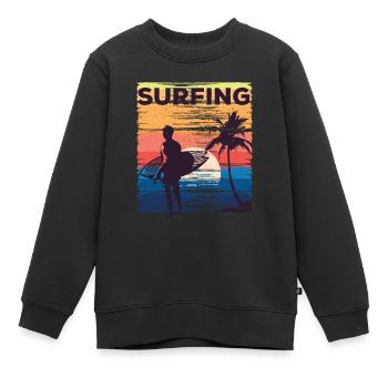 Surf Surf Surfer Planche de surf Surf - Sweat Premium enfant bio - noir - Devant - AI Model Kid Female (0cm)