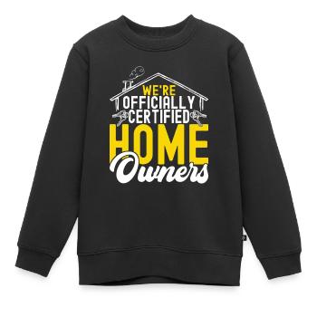 Achat d’une maison pour les propriétaires - Sweat Premium enfant bio - noir - Devant - AI Model Kid Female (0cm)