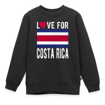 Costa Rica Fahne - Kinder Premium Organic Sweatshirt - Schwarz - Vorne - AI Model Kid Female (0cm)