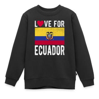 Ecuador Fahne - Kinder Premium Organic Sweatshirt - Schwarz - Vorne - AI Model Kid Female (0cm)