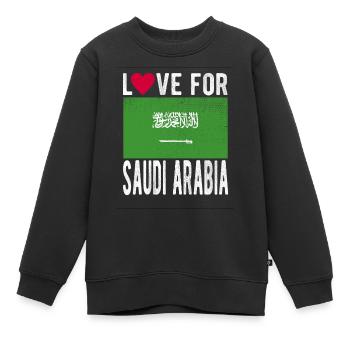 Saudi-arabien Fahne - Kinder Premium Organic Sweatshirt - Schwarz - Vorne - AI Model Kid Female (0cm)