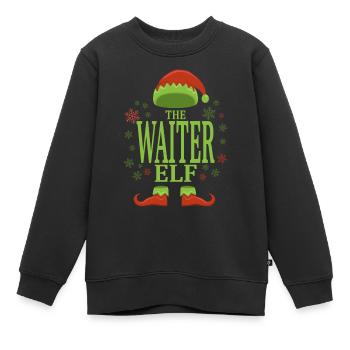 Serveur Elfe de Noël - Sweat Premium enfant bio - noir - Devant - AI Model Kid Female (0cm)