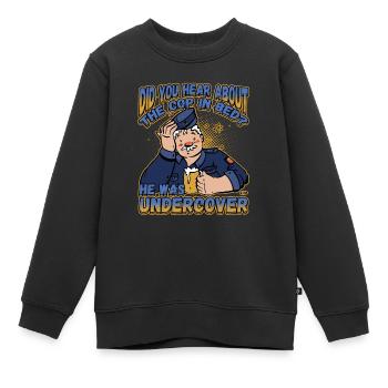 Avez-vous entendu parler du flic au lit qu’il était - Sweat Premium enfant bio - noir - Devant - AI Model Kid Female (0cm)