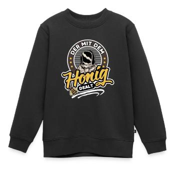 Qui s’occupe du miel - Sweat Premium enfant bio - noir - Devant - AI Model Kid Female (0cm)