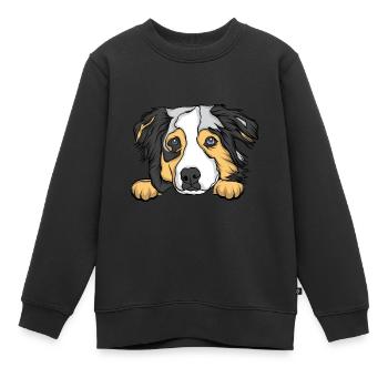 Chien - Sweat Premium enfant bio - noir - Devant - AI Model Kid Female (0cm)