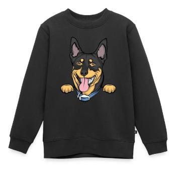 Dobermann - Kinder Premium Organic Sweatshirt - Schwarz - Vorne - AI Model Kid Female (0cm)