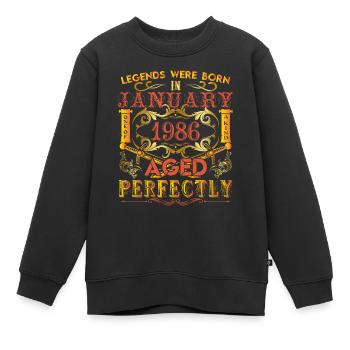 Januar 1986 - Geburtstag 1986 wurden Legenden geboren. - Kinder Premium Organic Sweatshirt - Schwarz - Vorne - AI Model Kid Female (0cm)