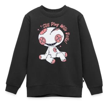 Poupée vaudou effrayante jouant avec des poupées Sorcellerie - Sweat Premium enfant bio - noir - Devant - AI Model Kid Female (0cm)
