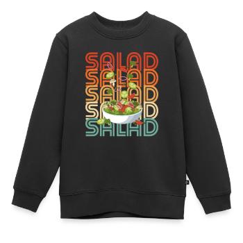Salade rétro - Sweat Premium enfant bio - noir - Devant - AI Model Kid Female (0cm)