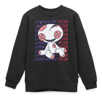 Poupée vaudou effrayante qui pense à vous sorcellerie - Sweat Premium enfant bio - noir - Devant - AI Model Kid Female (0cm)