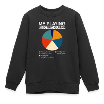 Ich spiele E-Gitarre - E-Gitarre Gitarre Spieler - Kinder Premium Organic Sweatshirt - Schwarz - Vorne - AI Model Kid Female (0cm)