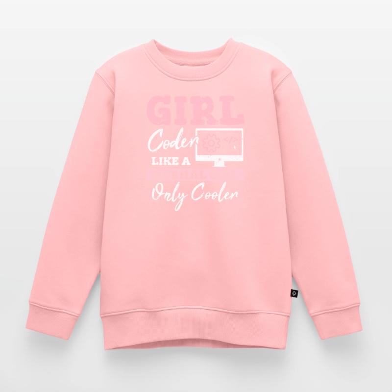 Drôle de fille Codeur Code de programmation informatique Développement Web Sweat Premium enfant bio