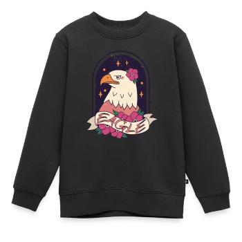 Adler Vögel Falknerei Raubvögel Falke - Kinder Premium Organic Sweatshirt - Schwarz - Vorne - AI Model Kid Female (0cm)