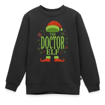 Doktor Weihnachtself - Kinder Premium Organic Sweatshirt - Schwarz - Vorne - AI Model Kid Female (0cm)
