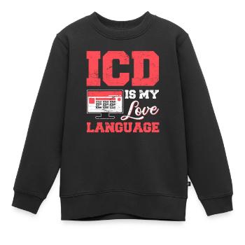 Funny Medical Coder ICD Medical Coding Medical Bil - Kids Premium Organic Sweatshirt - black - Front - AI Model Kid Female (0cm)
