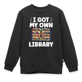 J’ai mon propre bibliothécaire - Sweat Premium enfant bio - noir - Devant - AI Model Kid Female (0cm)