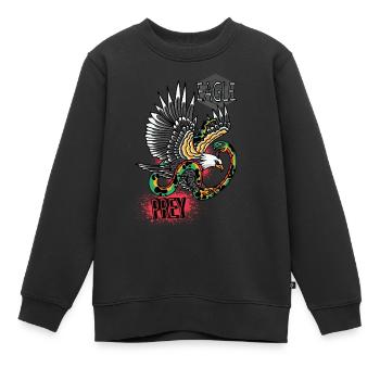 Falke Scharfe Objekte Falknerei Adler Habicht Falk - Kinder Premium Organic Sweatshirt - Schwarz - Vorne - AI Model Kid Female (0cm)