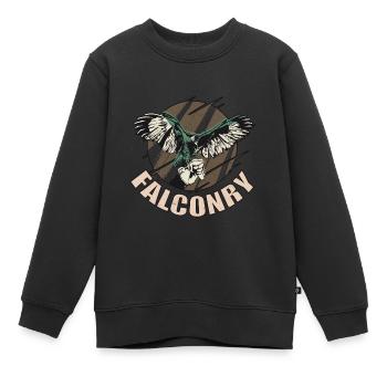 Falkenadler Falknerei Habicht Falken Raubvögel - Kinder Premium Organic Sweatshirt - Schwarz - Vorne - AI Model Kid Female (0cm)