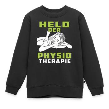 HELD DER PHYSIOTHERAPIE - Kinder Premium Organic Sweatshirt - Schwarz - Vorne - AI Model Kid Female (0cm)