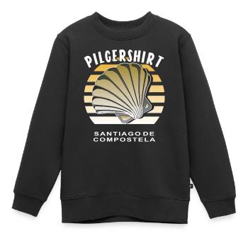 PILGERSHIRT MUSCHEL SANTIAGO DE COMPOSTELA - Kinder Premium Organic Sweatshirt - Schwarz - Vorne - AI Model Kid Female (0cm)