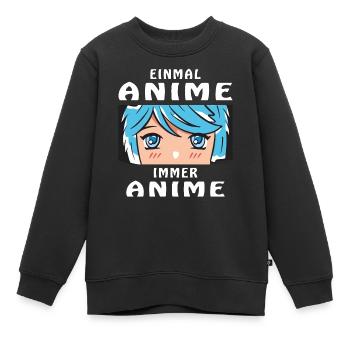 EINMAL ANIME IMMER ANIME - Kinder Premium Organic Sweatshirt - Schwarz - Vorne - AI Model Kid Female (0cm)