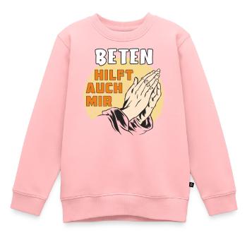 BETEN HILFT AUCH MIR - Kinder Premium Organic Sweatshirt - Rosa - Vorne - AI Model Kid Female (0cm)