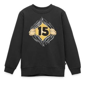 15 METTRE UNE CHEMISE - Sweat Premium enfant bio - noir - Devant - AI Model Kid Female (0cm)