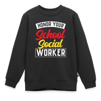 Ehre Deinen Schulsozialarbeiter Schulsozialarbeit - Kinder Premium Organic Sweatshirt - Schwarz - Vorne - AI Model Kid Female (0cm)